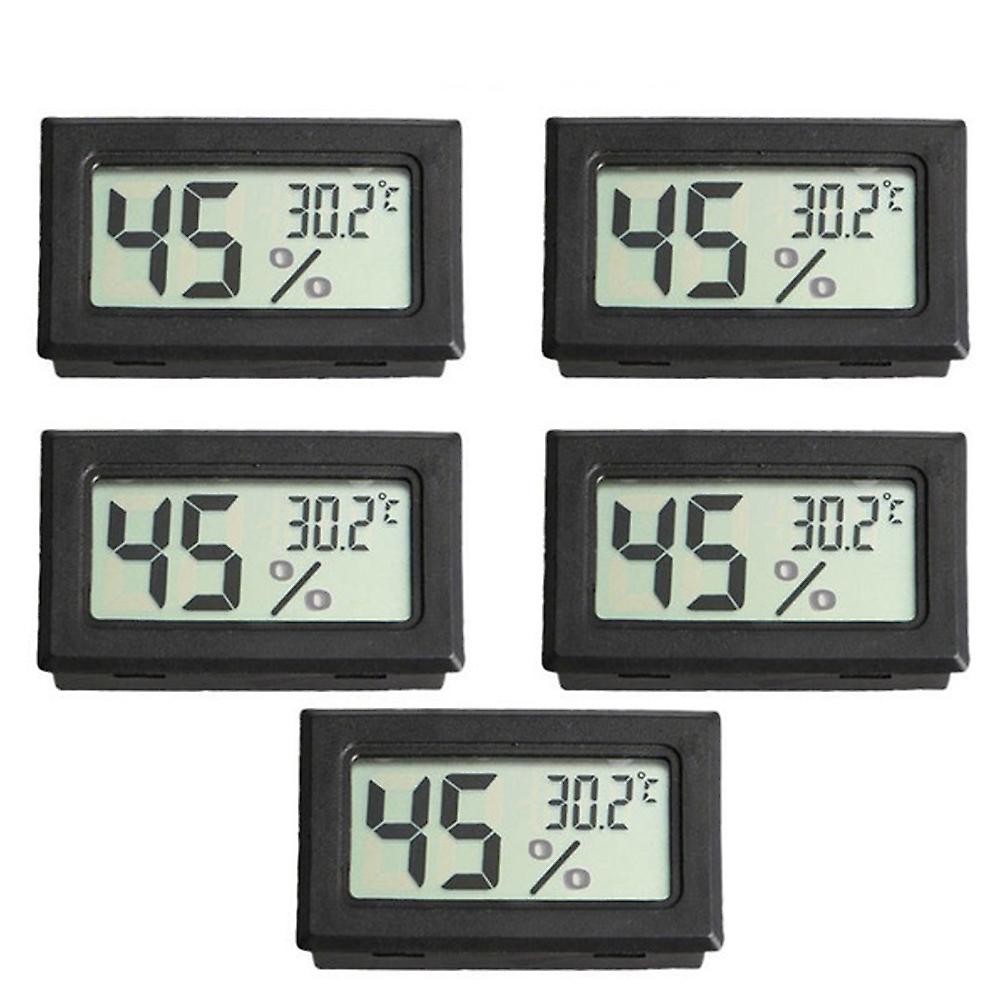 5pcs Mini Digital Lcd Temperature And Humidity Meter Pet Reptile Wireless Thermometer Hygrometer No.327294