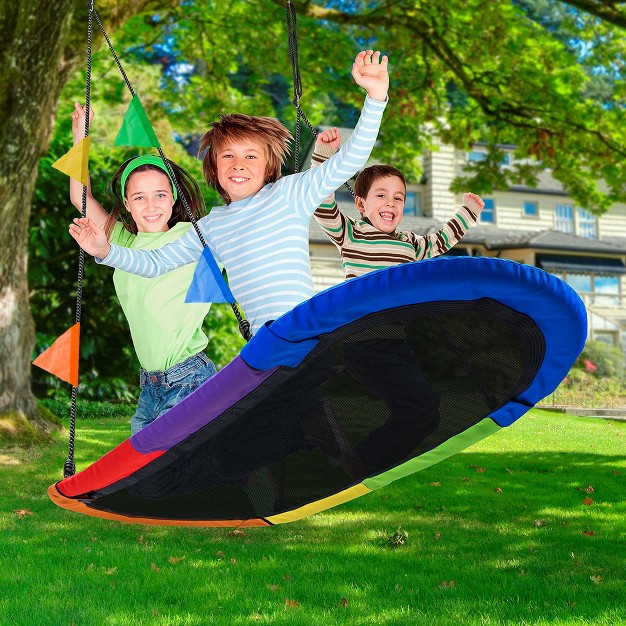 Sorbus Saucer Surf Swing With Flags