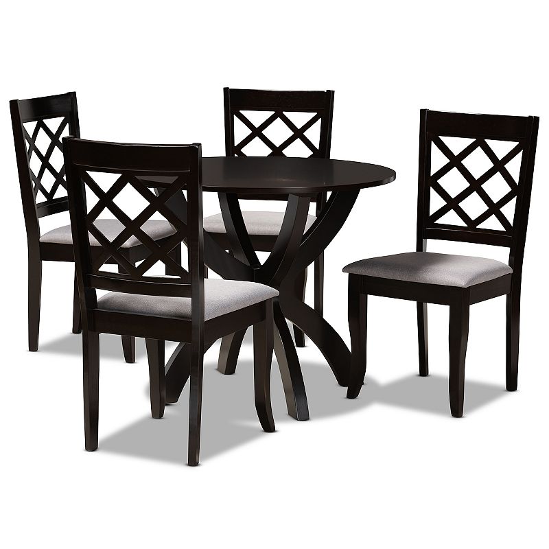 Baxton Studio Savina Gray 5-Piece Dining Set