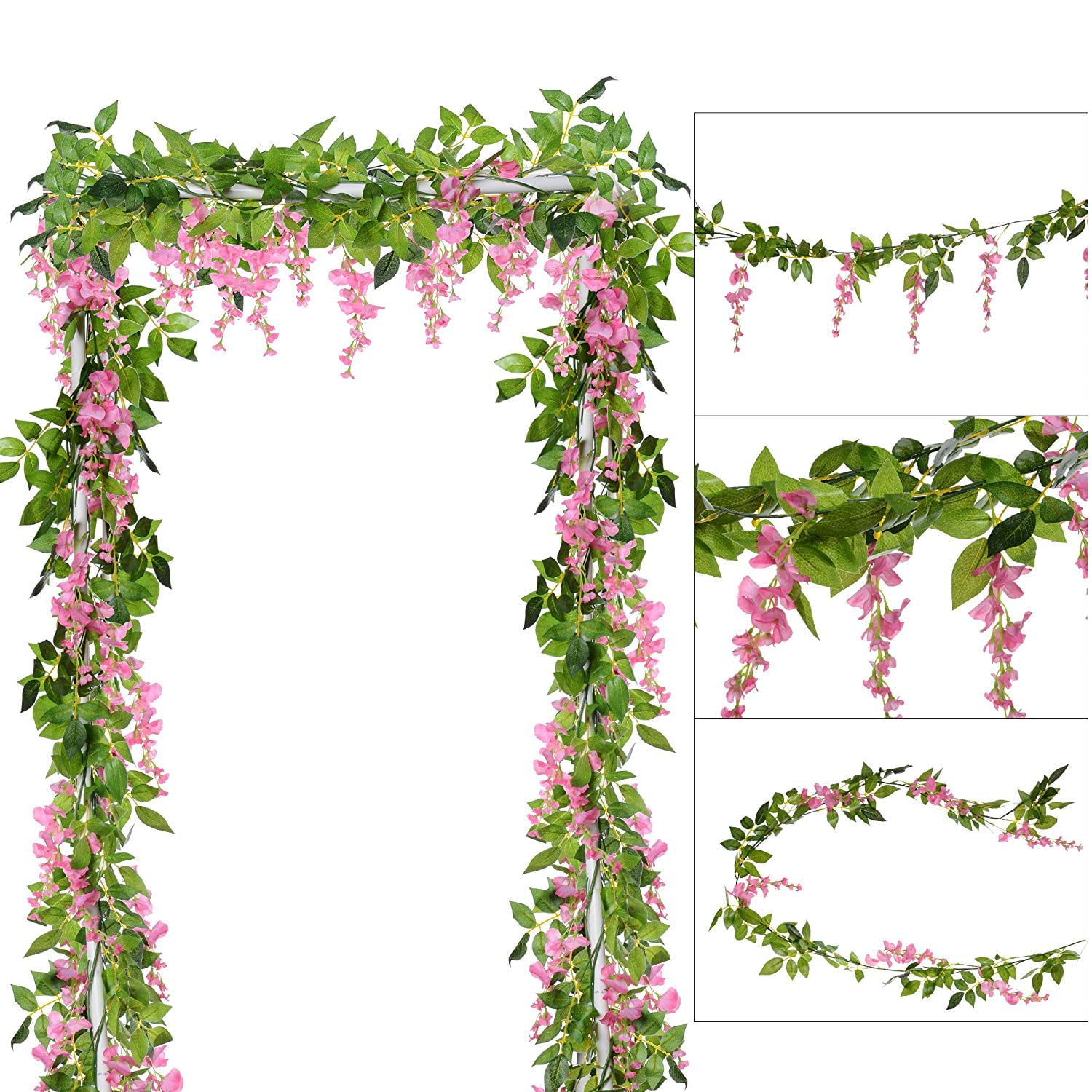 Garden Outdoor Ceremony Wedding Arch Floral Decor(Pink)