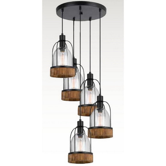 Benjara BM224918 5 Bulb Wind Chime Design Pendant ...