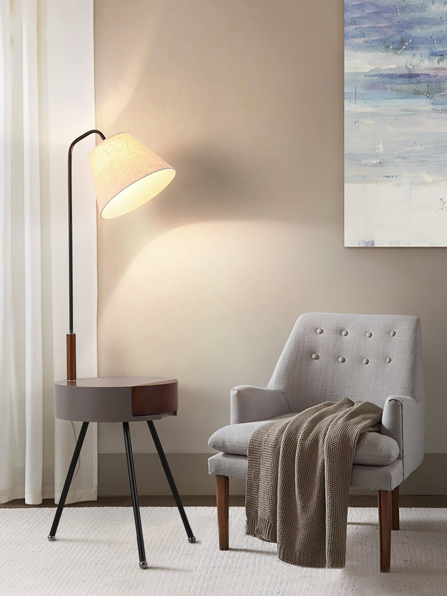 Tripod Fabric Floor Lamp