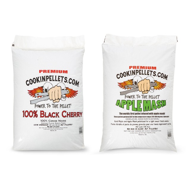 Cookinpellets Black Cherry Smoker Smoking Hardwood Wood Pellets Bundle W Cookinpellets Apple Mash Hard Maple Smoker Smoking Wood Pellets 40 Lb Bags