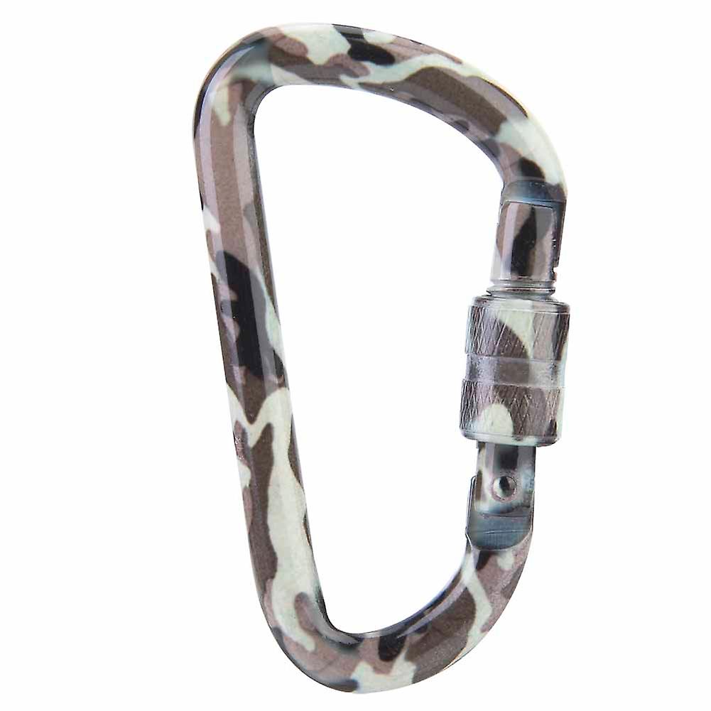 7*3.8cm Aluminium Alloy Camouflage D Shape Carabiner Outdoor Mountaineering Camping Buckle(b)