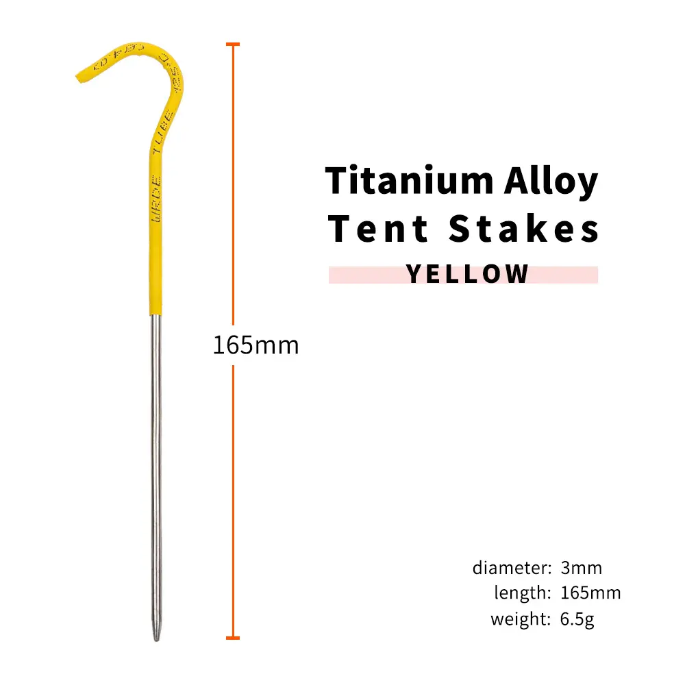 TiTo Camping   Hiking Tent Accessories Ultralight Titanium oy Tent Stakes Pegs with Hook