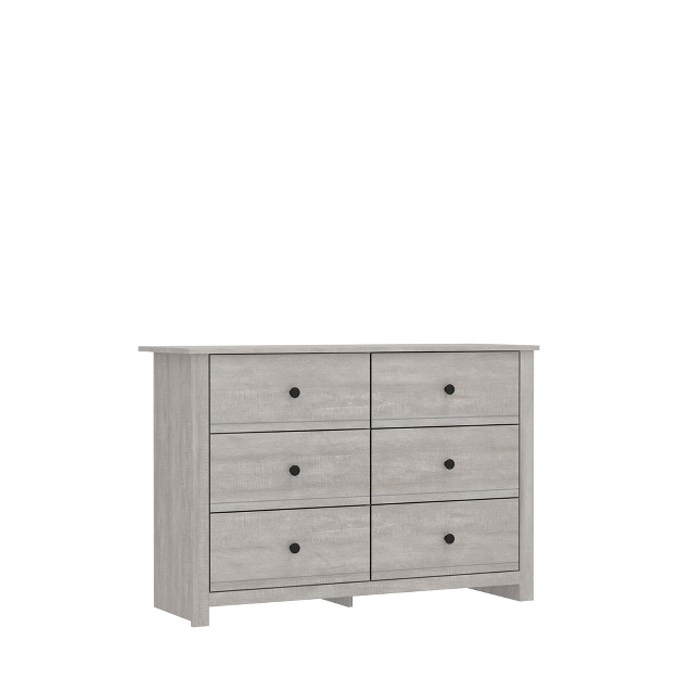 Galano Genoa 6 drawer Dresser 31 5 In H X 46 5 In W X 16 5 In D In Dusty Gray Oak Knotty Oak White