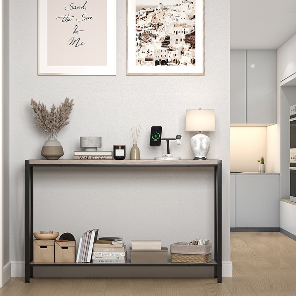 Grey Console Table， 47.2