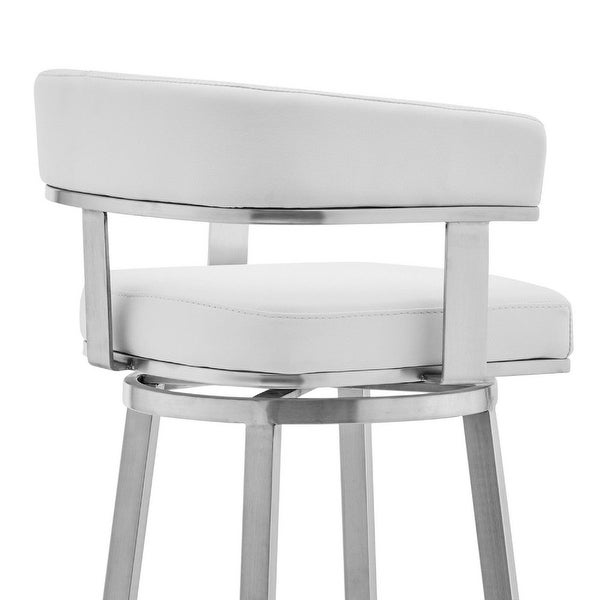 Swivel Barstool with Open Curved and Metal Legs