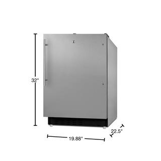 Summit Appliance 20 in. 2.68 cu. ft. Mini Refrigerator in Stainless Steel with Freezer ADA Compliant ALRF49BCSSHV