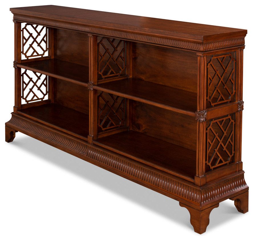 Double Chepstow Walnut Display Bookcase   Traditional   Bookcases   by Sideboards and Things  Houzz