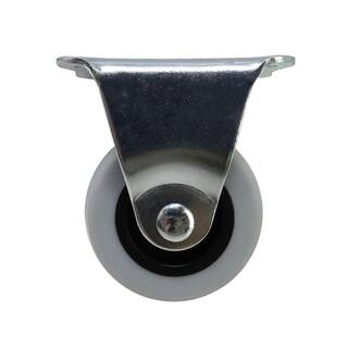 Everbilt 2 in. Gray Rubber Like TPR and Steel Rigid Plate Caster with 90 lbs. Load Rating 4033245EB