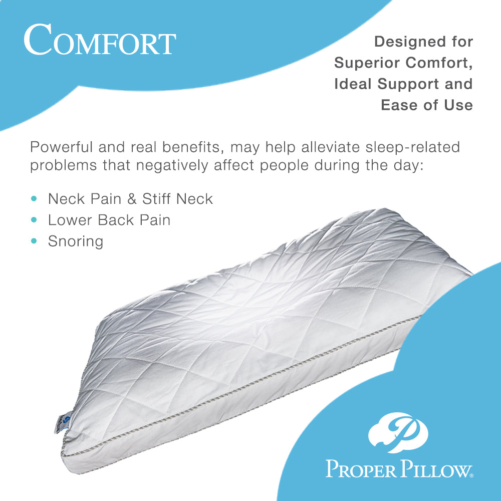 Proper Pillow The Back and Side Support Sleep, 2 Pack