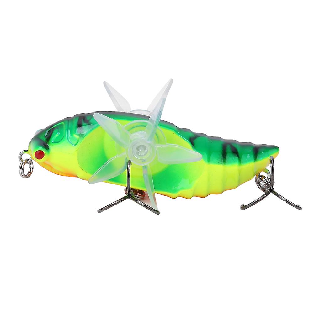 Hard Fish Lure Bionic Cicada Shape Fishing Bait With Rotating Spins Propeller Treble Hook 7.5cmy238-5