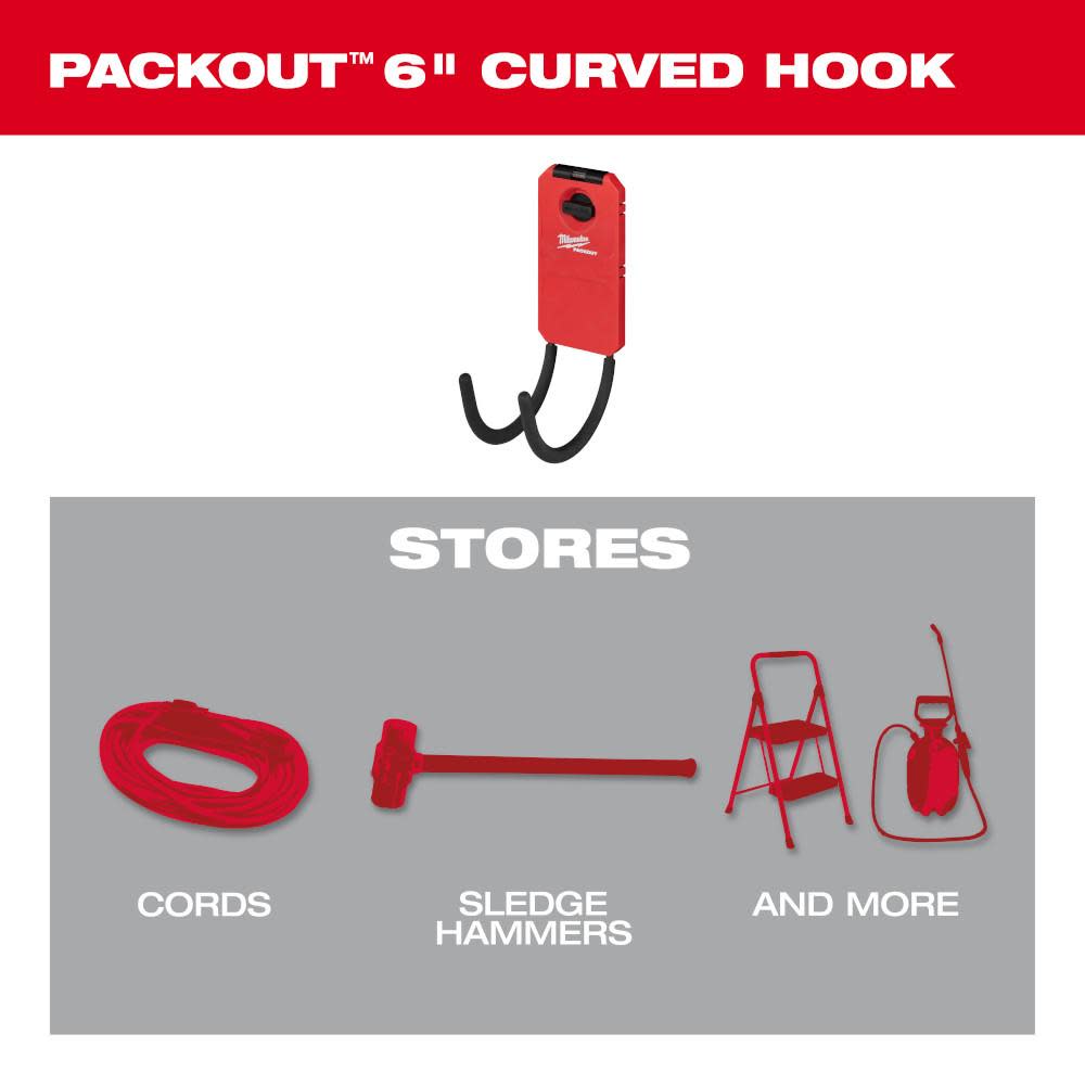 Milwaukee PACKOUT 6” Curved Hook