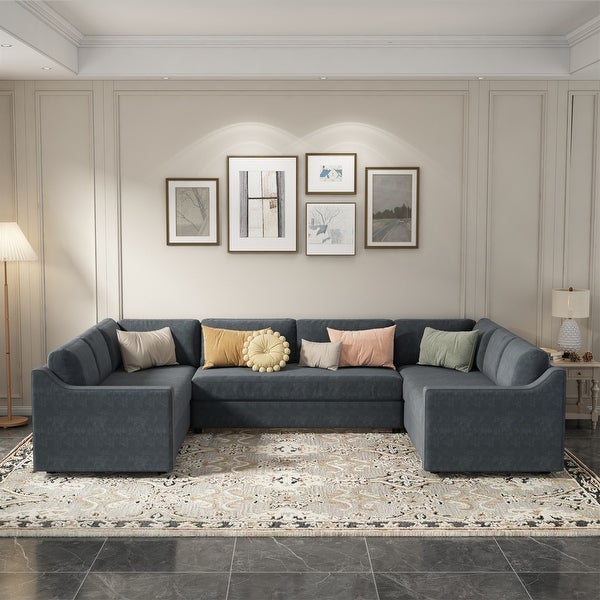 3 Pieces U-Shaped Large Sectional Sofa