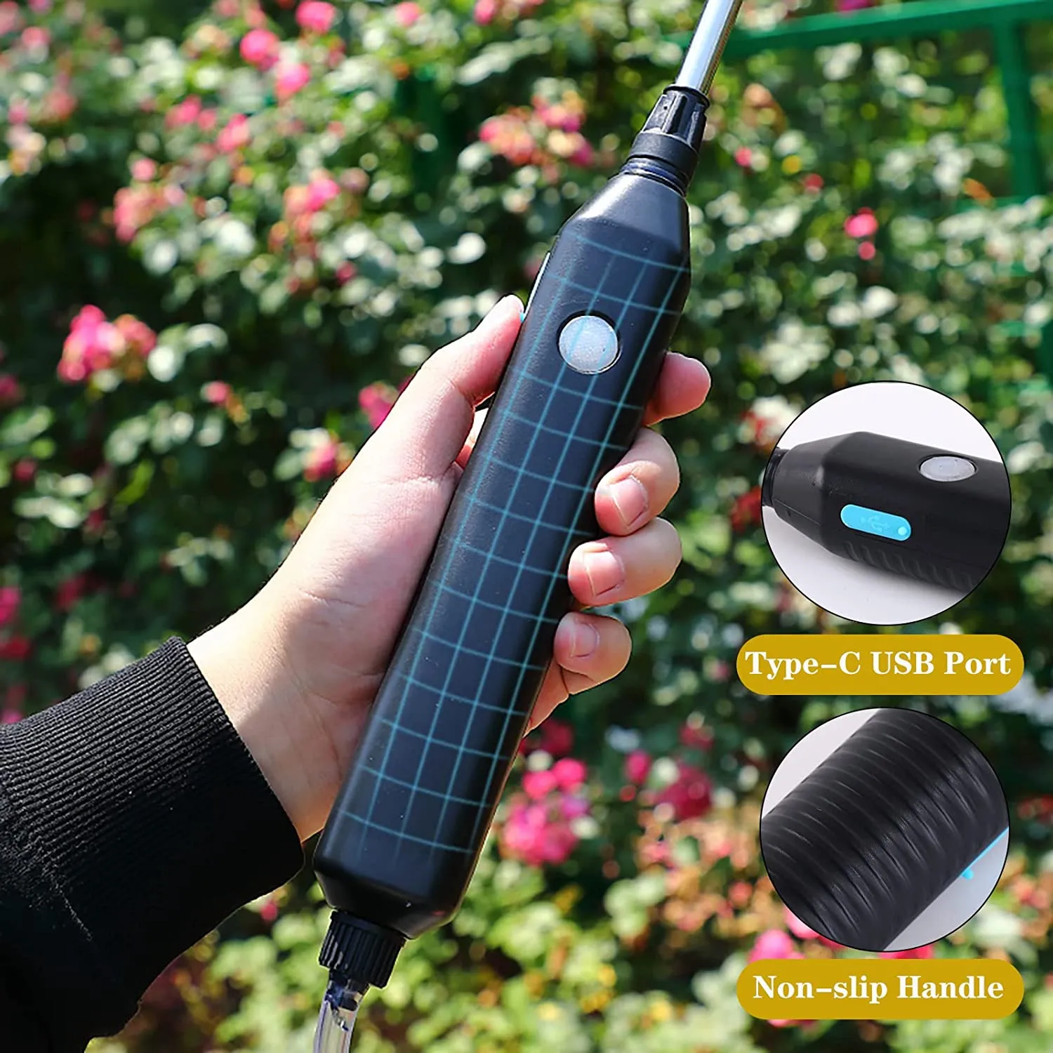 Portable Electric Garden Sprayer Rechargeable Battery Powered Watering Wand Plant Spray Mister with Telescopic Wand