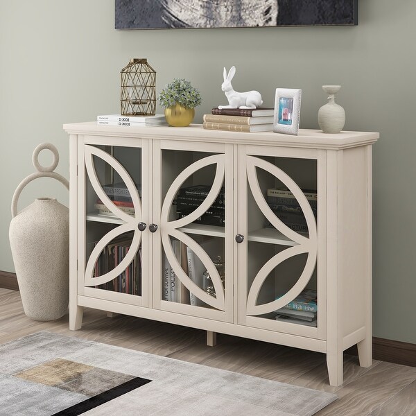 Living Room Wooden Storage Cabinet Sideboard with Adjustable Shelf