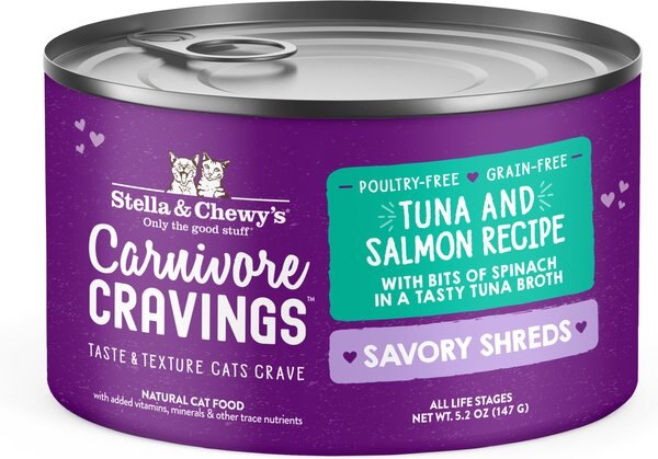 Stella and Chewy's Savory Shreds Tuna and Salmon Flavored Shredded Wet Cat Food