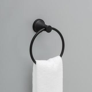 Delta Casara Wall Mount Towel Ring in Matte Black CSA46-MB