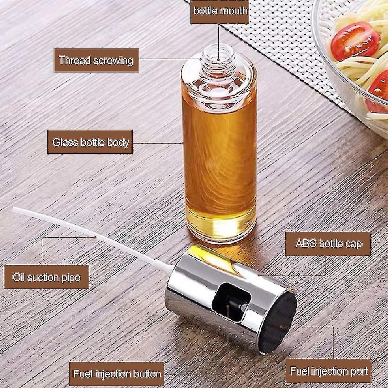 Oil Dispenser Press Style Barbecue Glass Mixing Condiment Bottle Vinegar Spray Oiler Seasoning Bottle