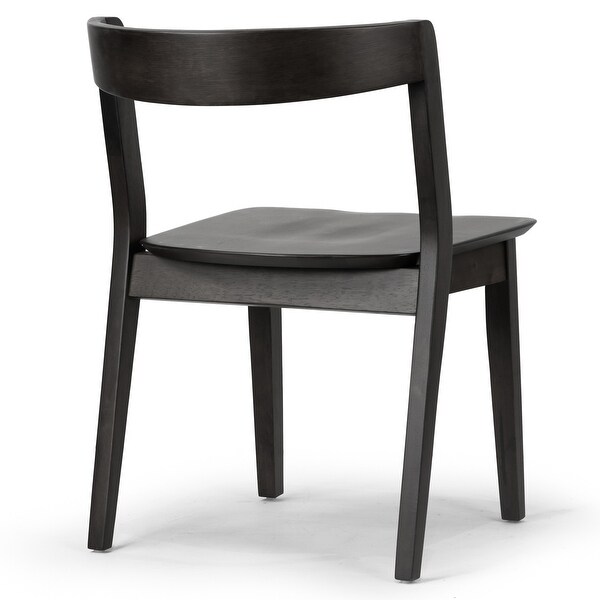 Set of 2 Astor Black Solid Wood Chair with Curved Back