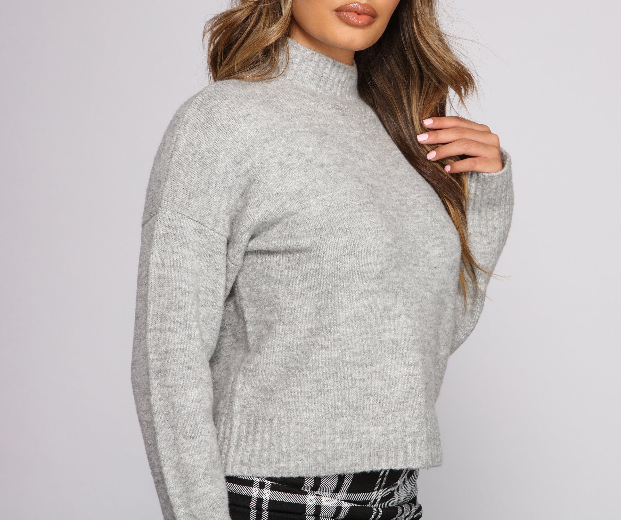 Basic And Chic Mock Neck Sweater