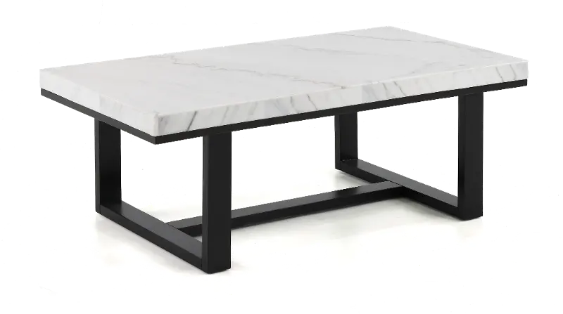 Lucca Dark Espresso and White Marble Coffee Table