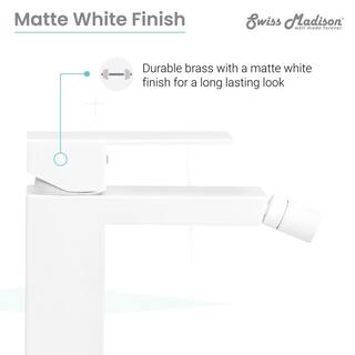 Swiss Madison Concorde Single-Handle Bidet Faucet in Matte White SM-DF80MW