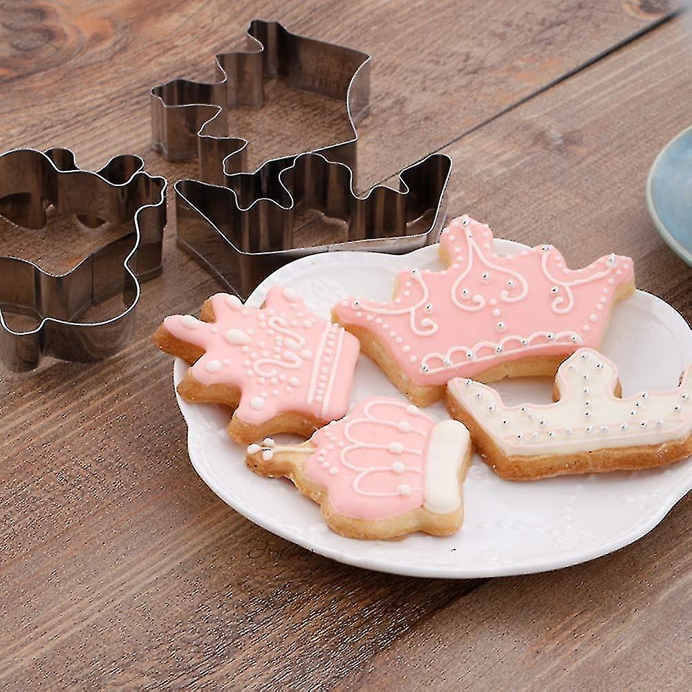 Cookie Cutter 4 Pcs/set Crown King Queen Prince Princess Shapes Stainless Steel Cookie Cutter Fondan