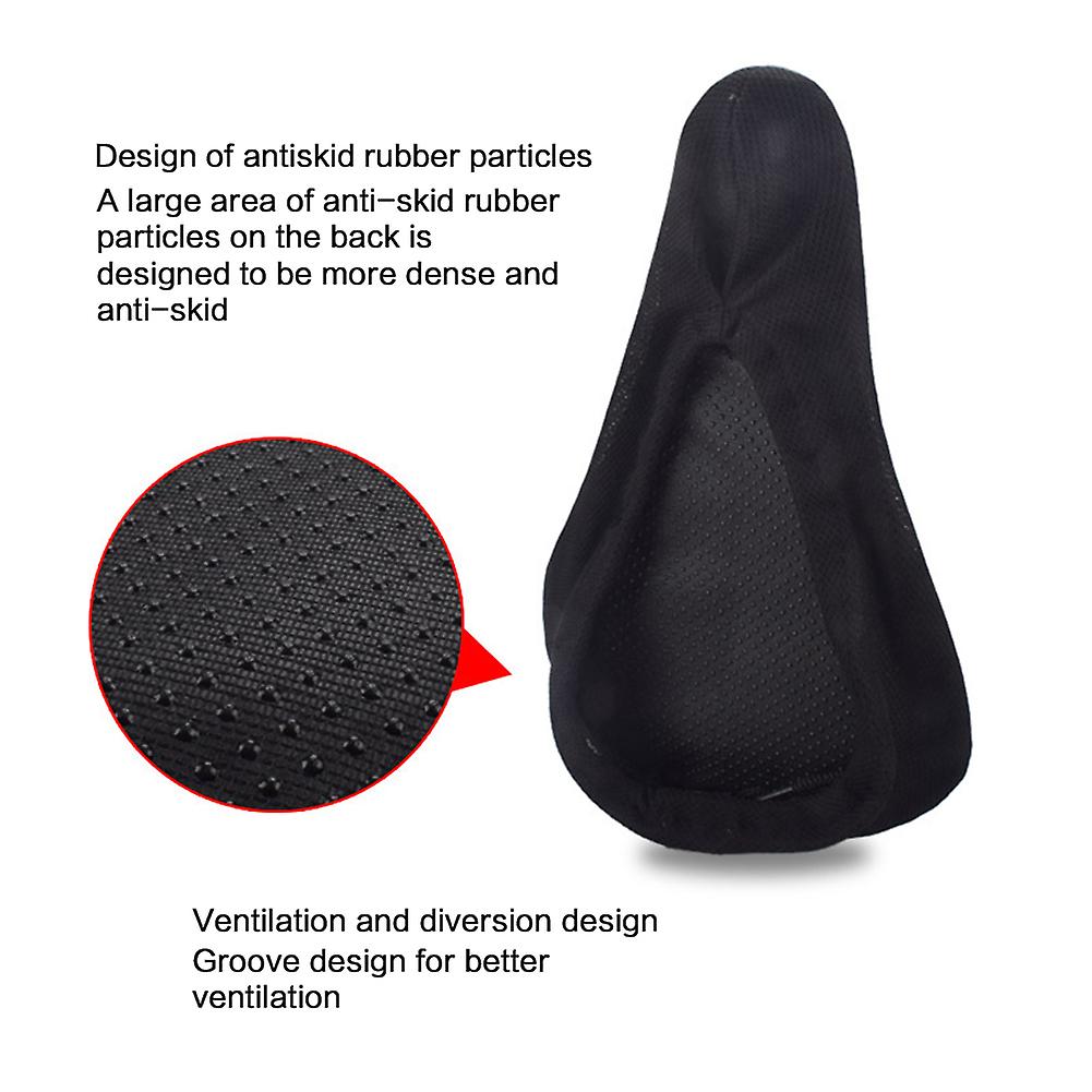 Bicycle Seat Cushion Cover Thickened Memory Foam Soft Saddle Cover For Mtb Mountain Bike Cycling Protection Accessories Black