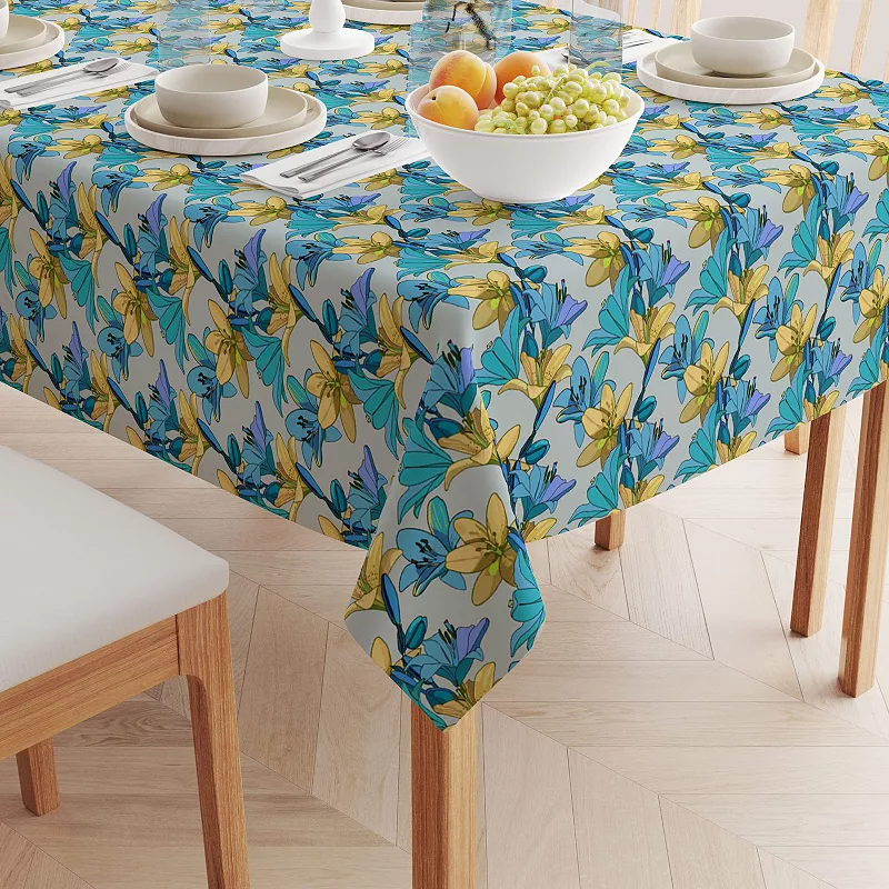 Rectangular Tablecloth， 100% Cotton， 60x104， Floral 93