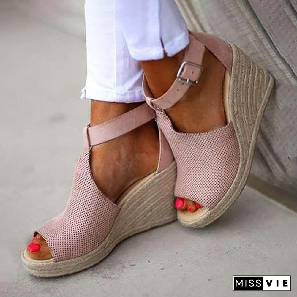 Women Summer Fish Mouth Wedge Sandals