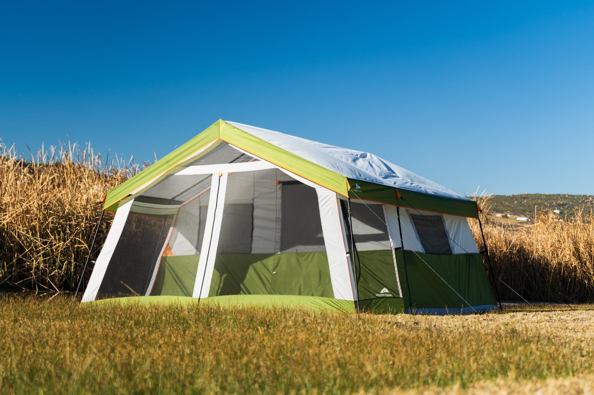 Ozark Trail 8-Person Family Cabin Tent 1 Room with Screen Porch, Green