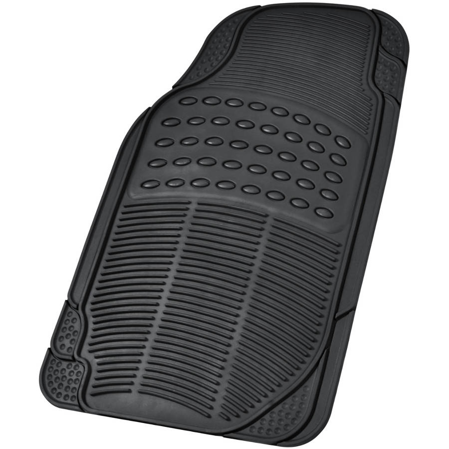 BDK Car Floor Mats with Large Cargo Trunk Mat， Heavy Duty Rubber Protection， Black Beige Gray