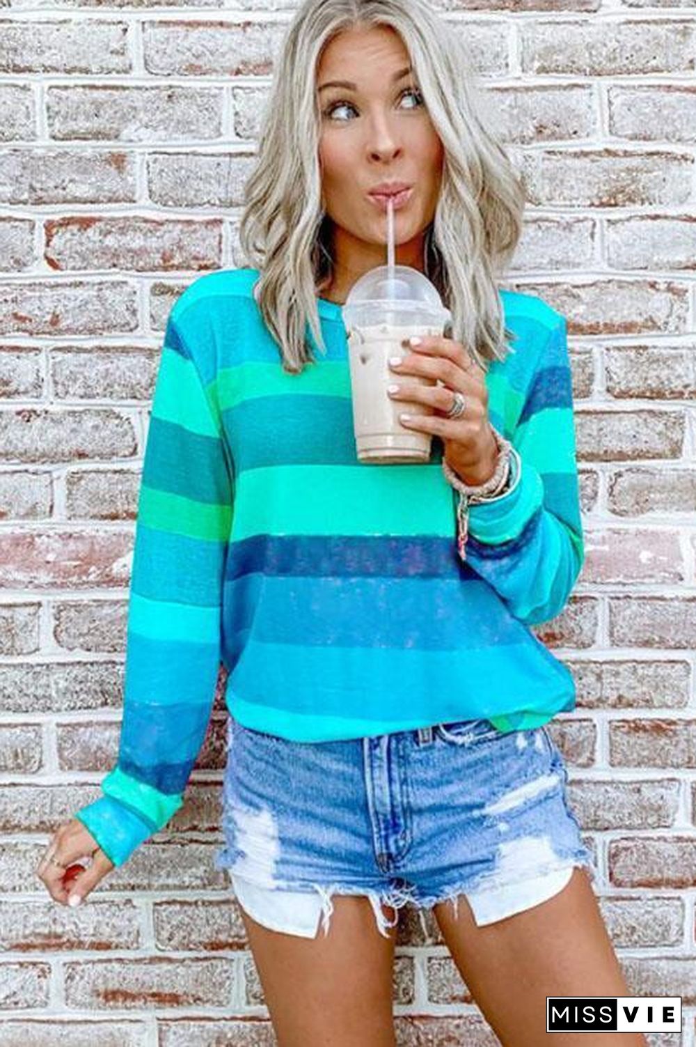 Rainbow Striped Top T-shirt