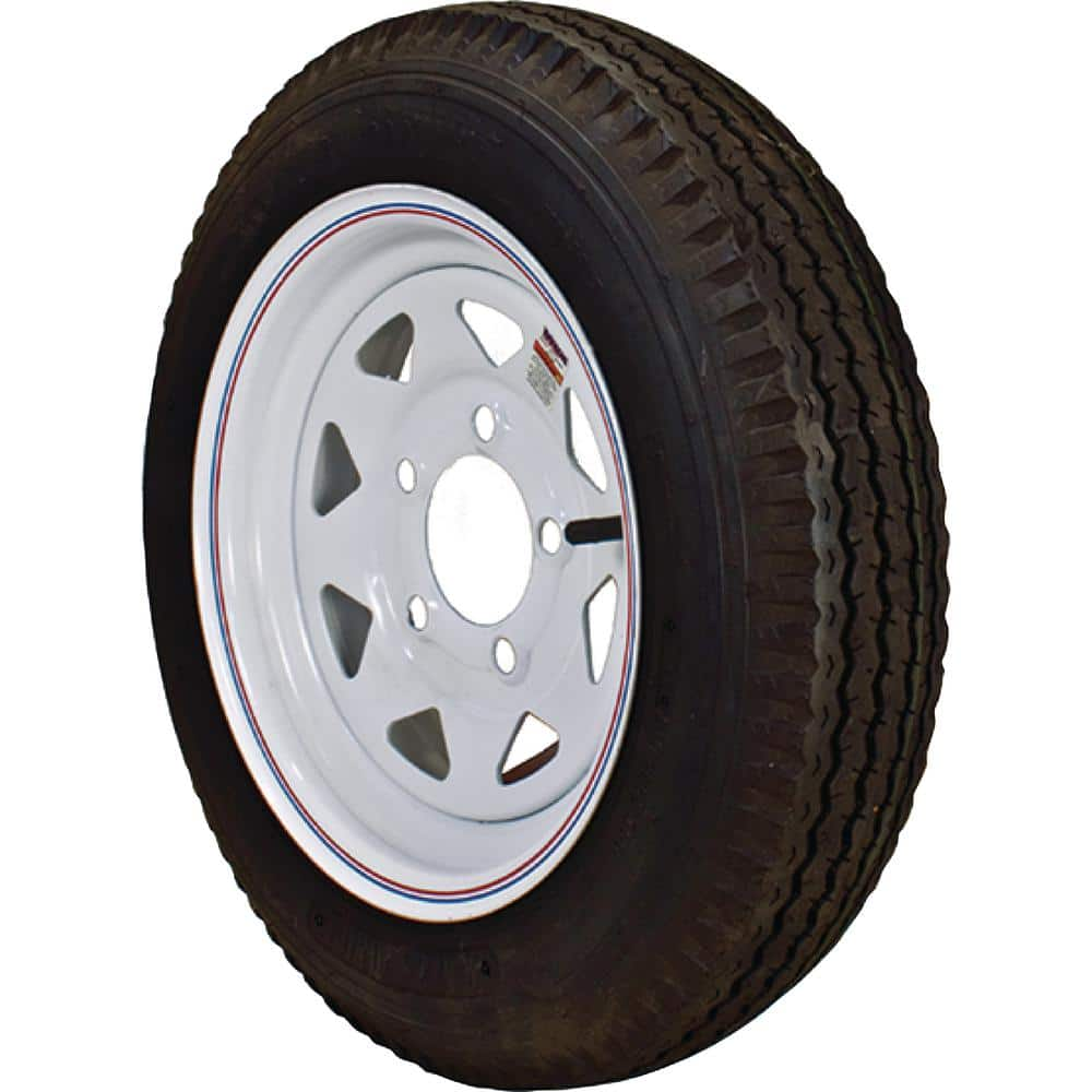 Loadstar 530-12 K353 BIAS 1045 lb. Load Capacity White with Stripe 12 in. Bias Tire and Wheel Assembly 30820