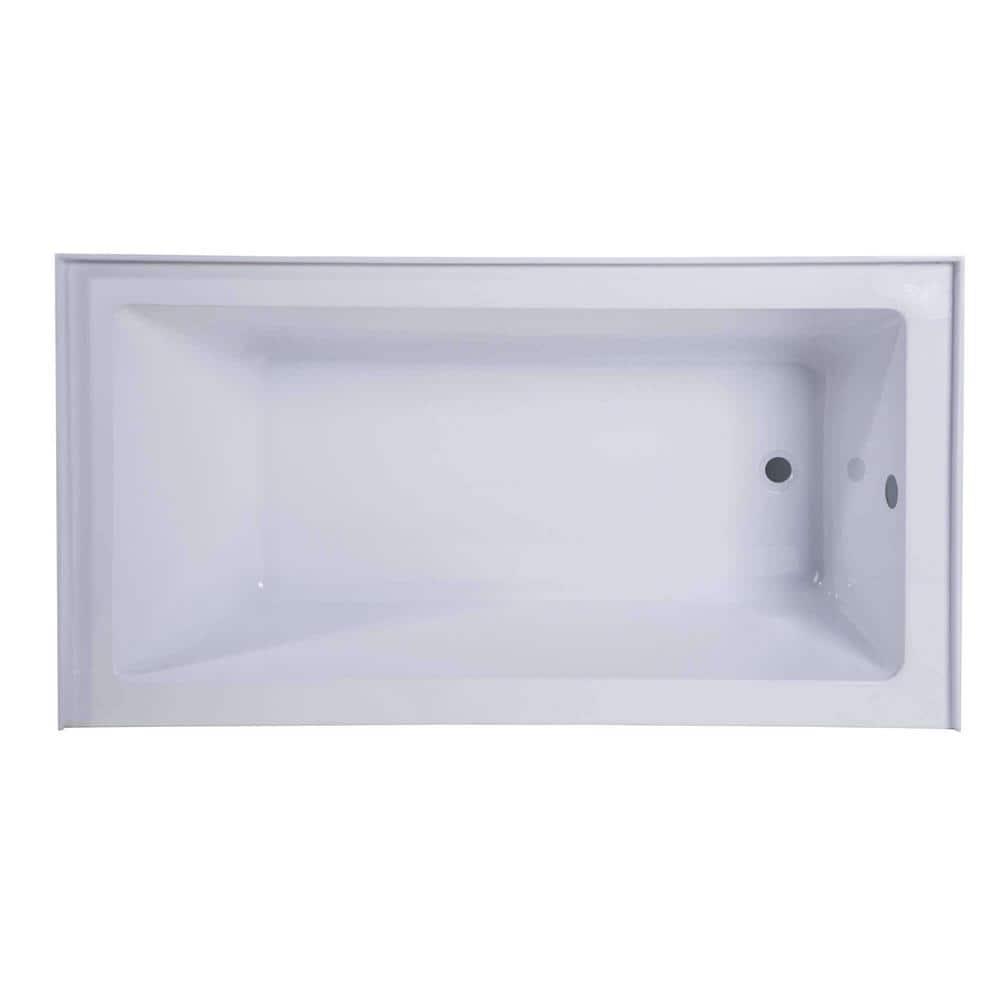 FINE FIXTURES 60 in x 32 in Acrylic Right Drain Rectangular Apron Front NonWhirlpool Bathtub in White