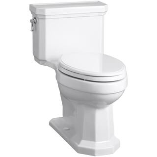 KOHLER Kathryn Comfort Height 1-piece 1.28 GPF Single Flush Elongated Toilet in White Seat Included K-3940-0