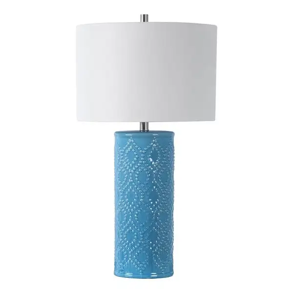 Sky Blue Ceramic 1-light Table Lamp