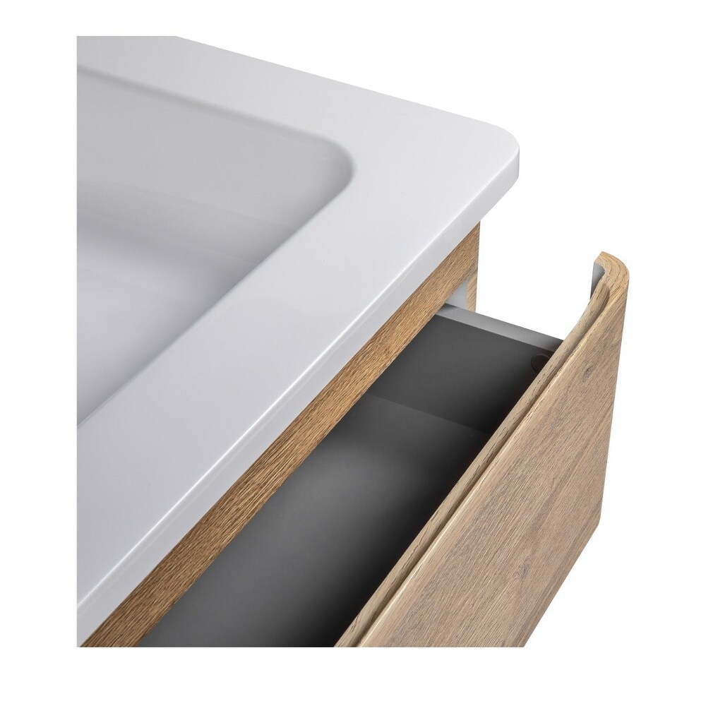 Modern Wall Mounted Bathroom Vanity with Washbasin  Comfort Collection with Mirror Simple 40\