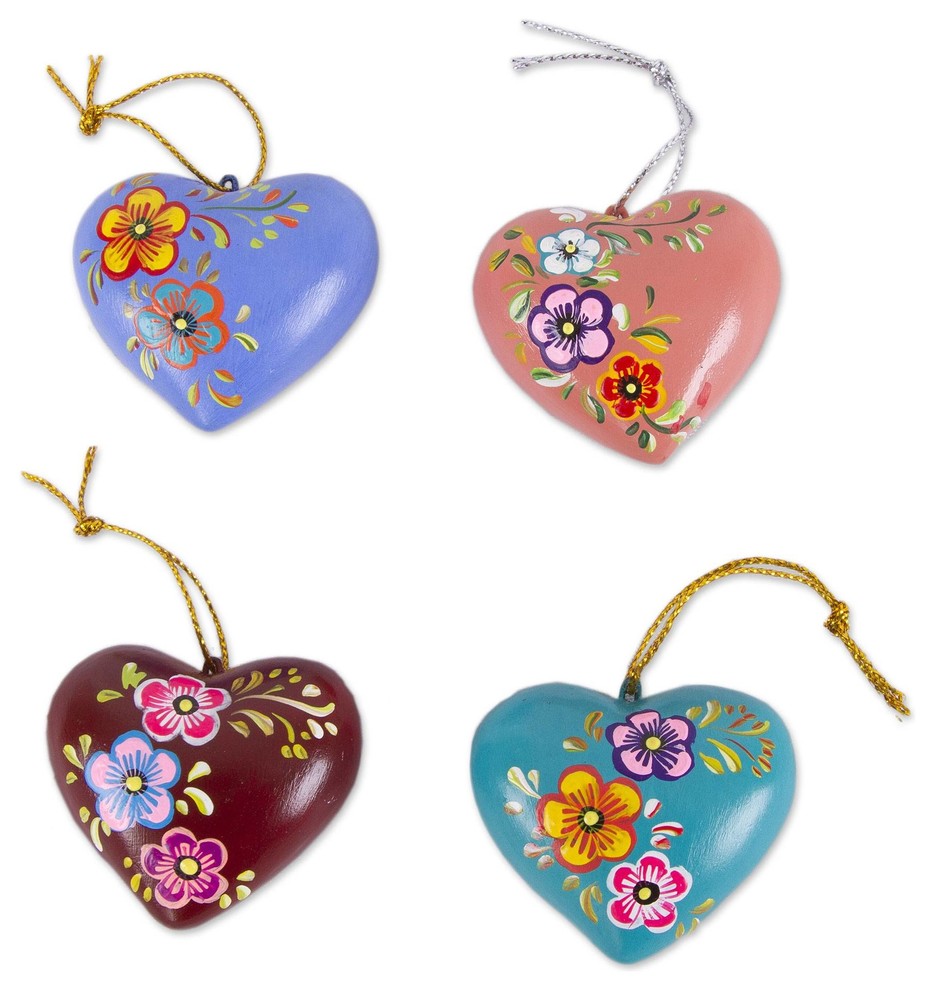 4 Piece Novica Love Quartet Ceramic Ornaments   Contemporary   Christmas Ornaments   by NOVICA  Houzz