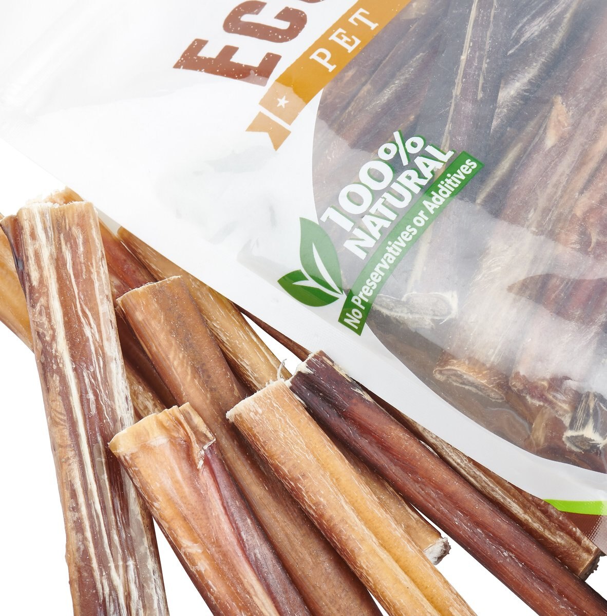 EcoKind Odor Free Natural Bully Sticks Dog Treats， 1-lb bag， 4 inches