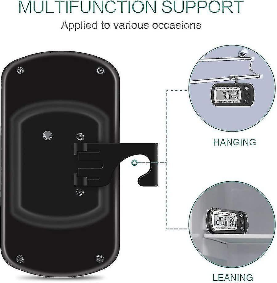 Digital Fridge Thermometer， Waterproof Freezer Thermometer With Hook， Easy To Read Lcd Display， Max/