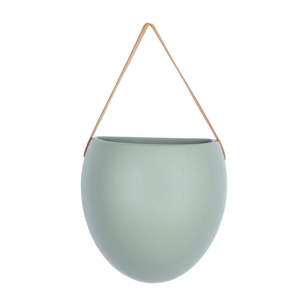 Stratton Home Decor Boho Green Ceramic Hanging Planter S42483