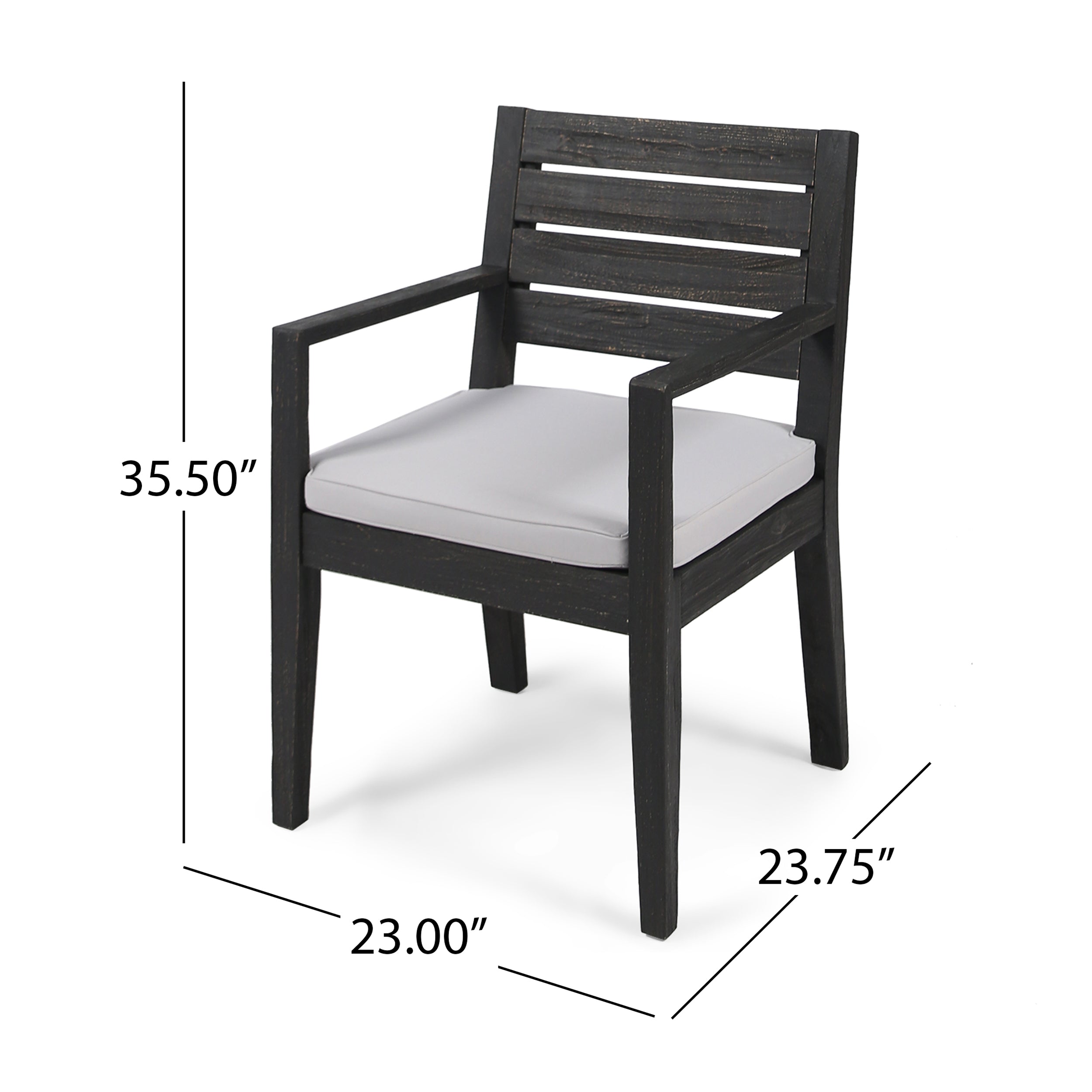 Eric Outdoor Acacia Wood Dining Chairs