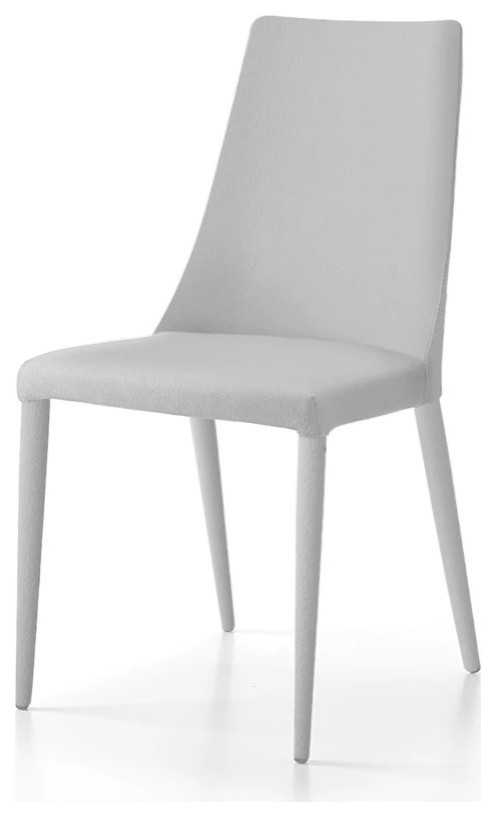 Aoleta Leather Seat  Leather Covered Wooden Legs  White   Midcentury   Dining Chairs   by Rustic Home Furniture Deco  Houzz