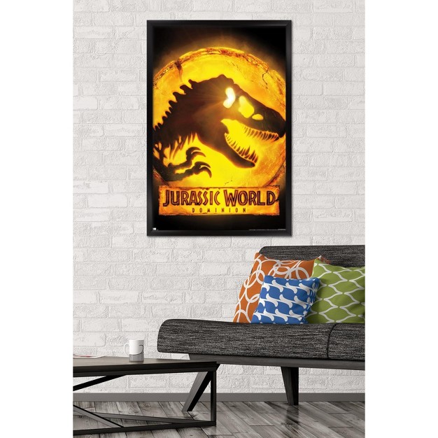 Trends International Jurassic World Dominion Logo One Sheet Framed Wall Poster Prints