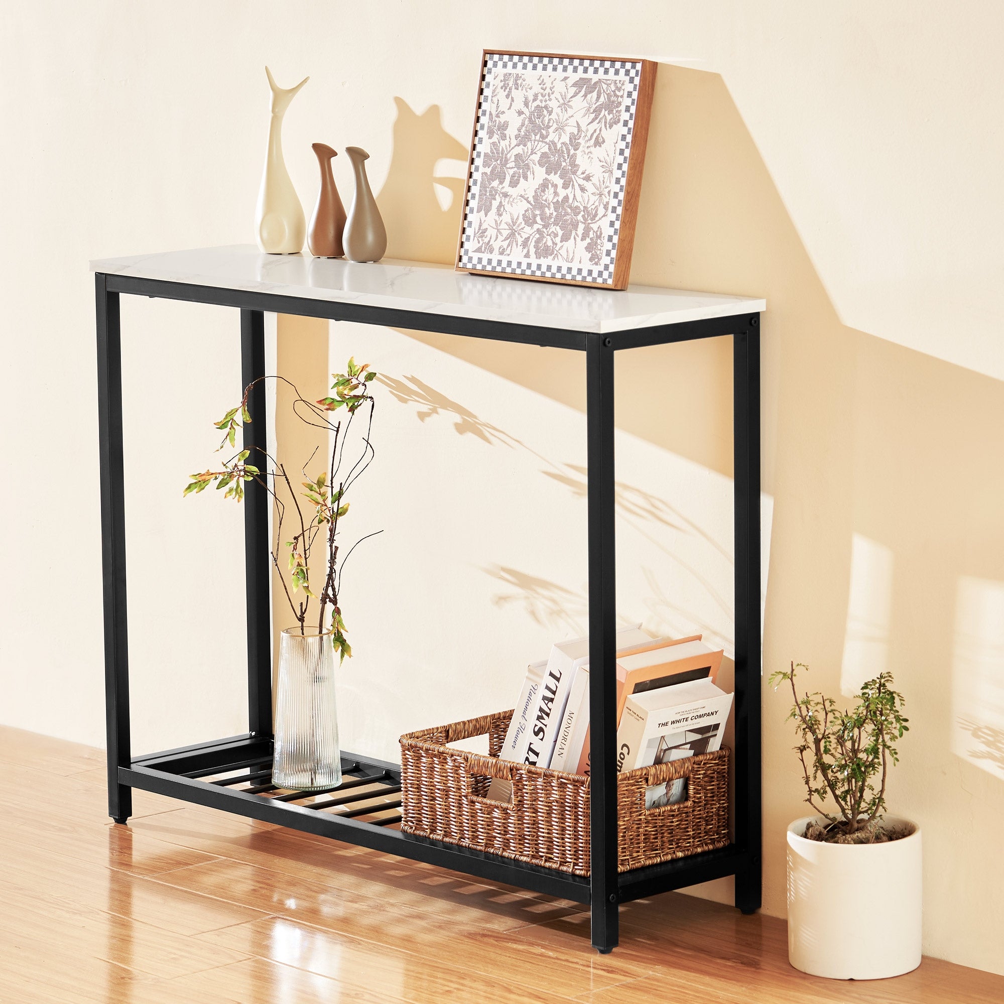 CO-Z Modern Entryway Console Table w Open Lower Shelf