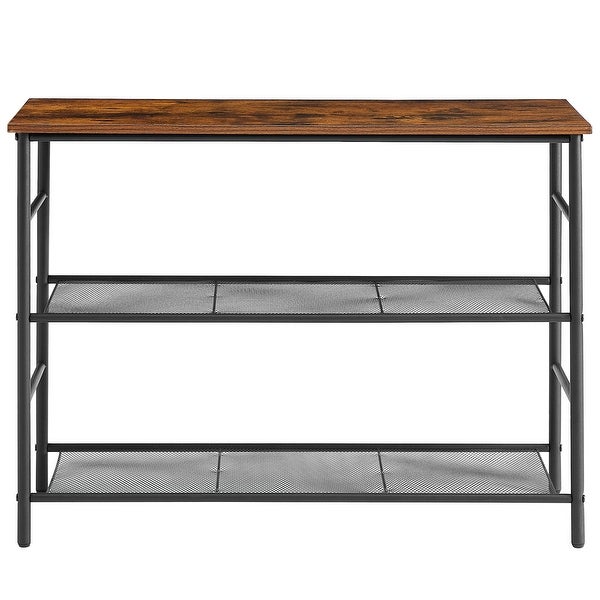 VECELO 3-Tier shelves Console Table/Sofa Table with Removable Storage Baskets