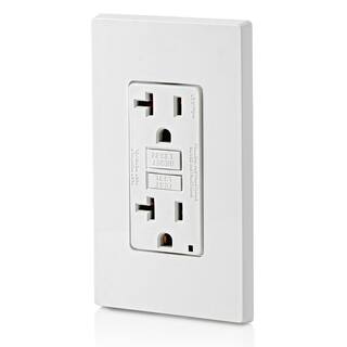 Leviton 20 Amp Self-Test SmartlockPro Slim Duplex GFCI Outlet White (9-Pack) VW9-GFNT2-HW9